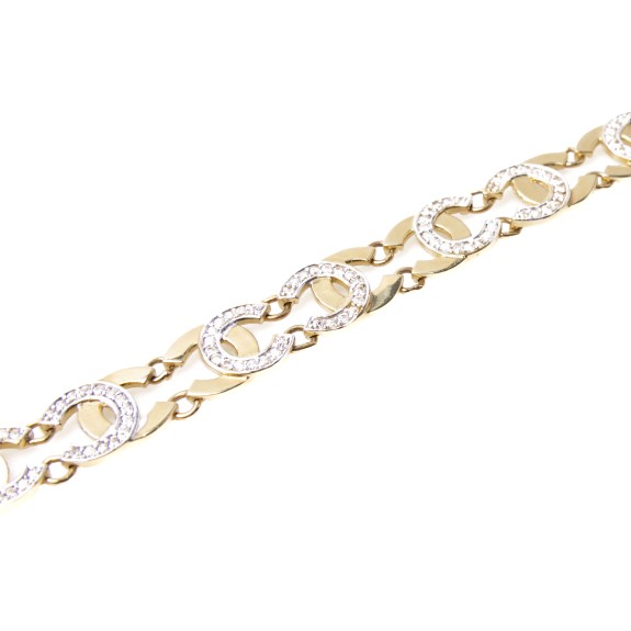 Złota bransoletka z cyrkoniami – elegancki wzór 35925