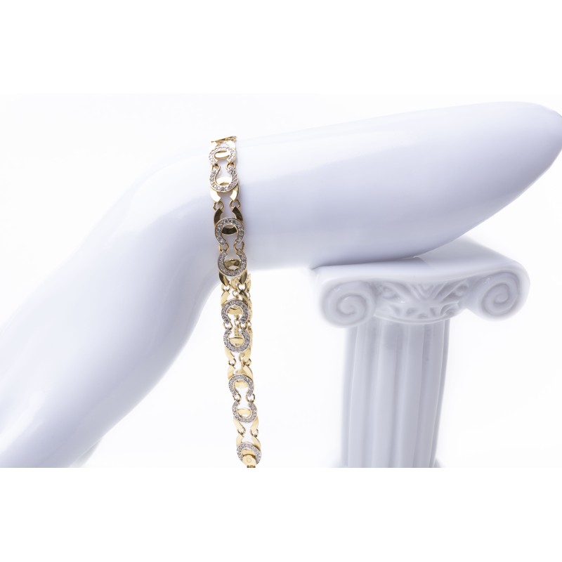 Złota bransoletka z cyrkoniami – elegancki wzór 35925