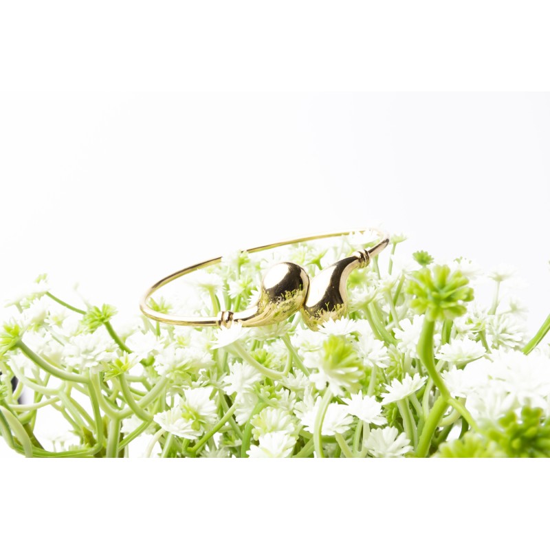 Złota bransoletka sztywna elegancka bangle 8253