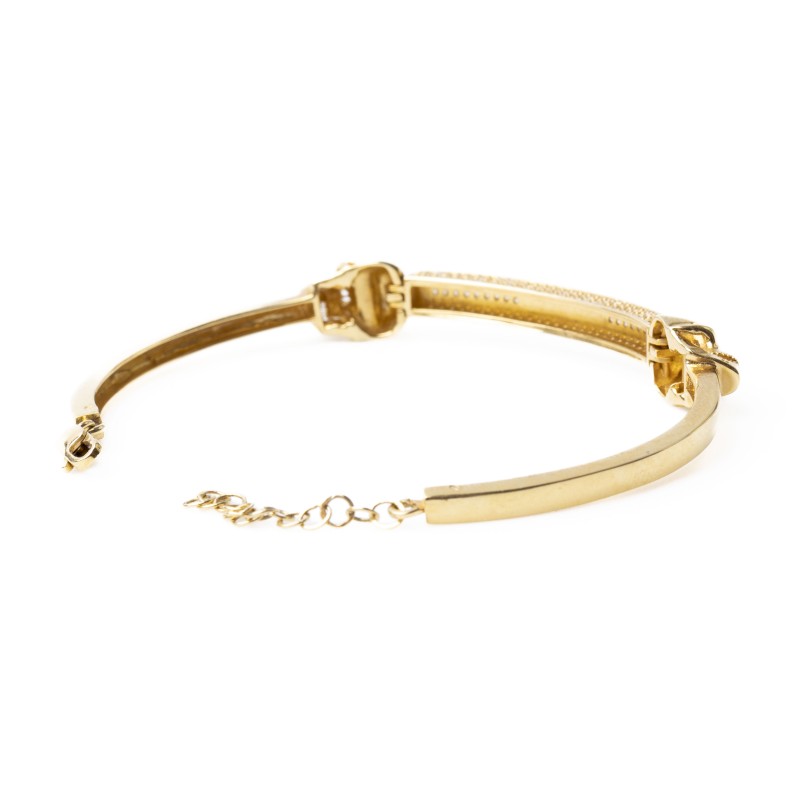 Złota bransoletka z czaszką i cyrkoniami 2182/08