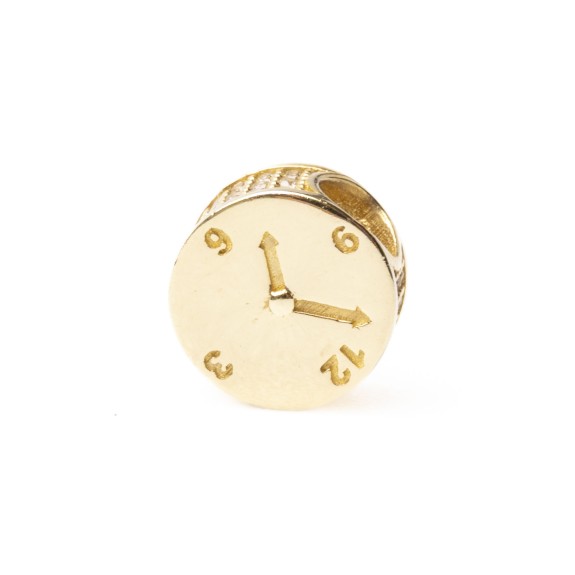 Złota zawieszka Charms zegar zegarek czas klasyczny S42213