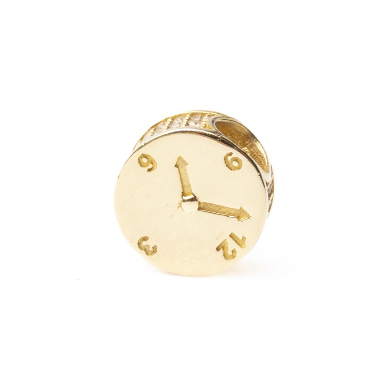 Złota zawieszka Charms zegar zegarek czas klasyczny S42213