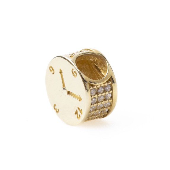 Złota zawieszka Charms zegar zegarek czas klasyczny S42213 2