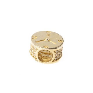 Złota zawieszka Charms zegar zegarek czas klasyczny S42213