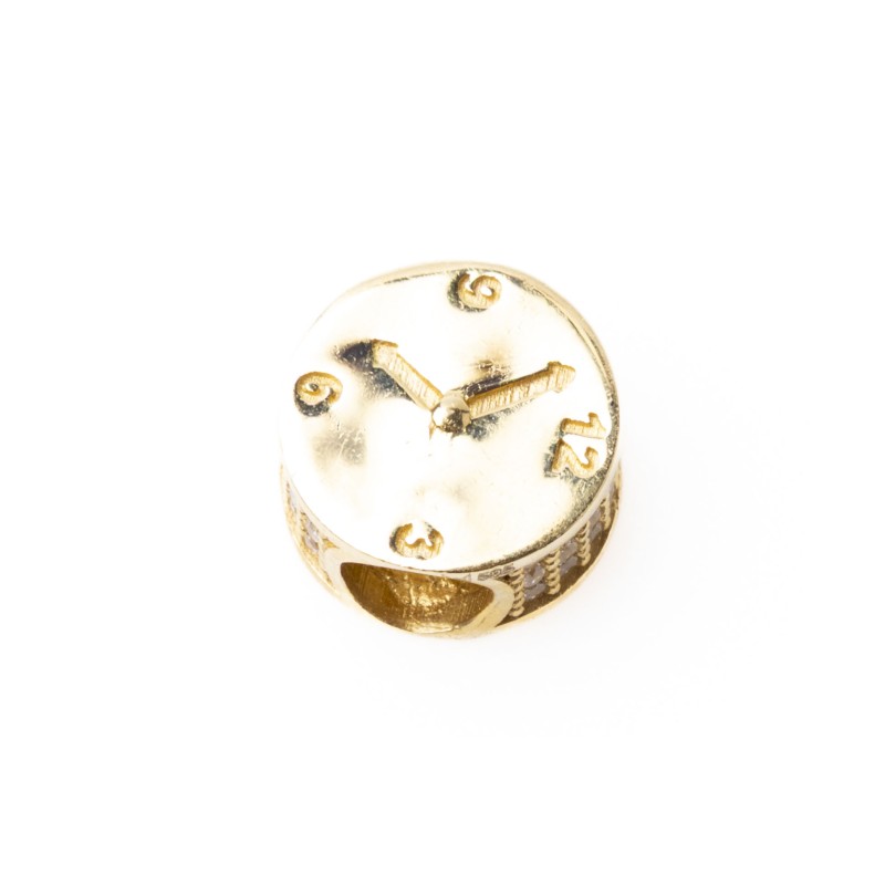 Złota zawieszka Charms zegar zegarek czas klasyczny S42213