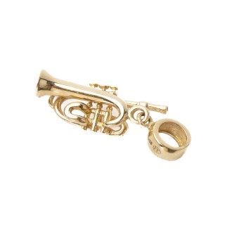 Złota zawieszka charms trąbka L2642/25