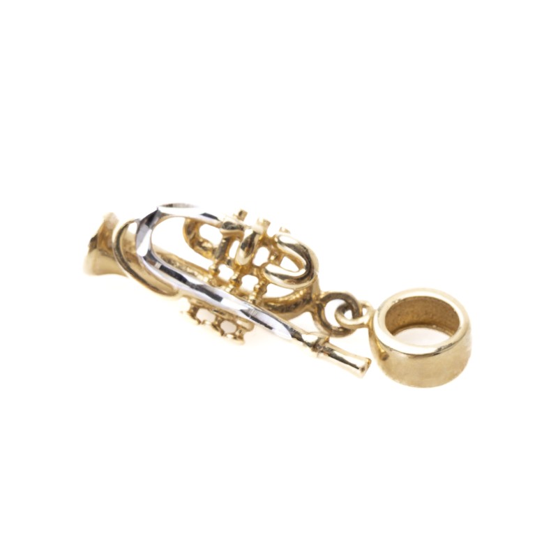 Złota zawieszka charms trąbka L2642/25