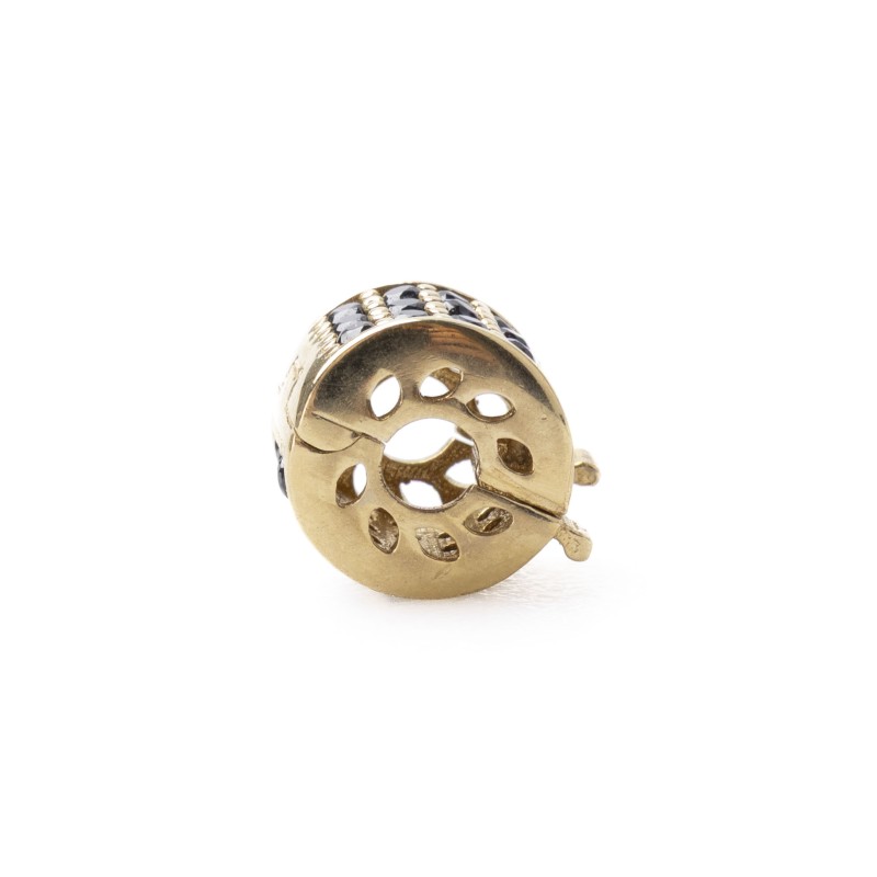 Złota zawieszka charms z czarnymi cyrkoniami L3522/27