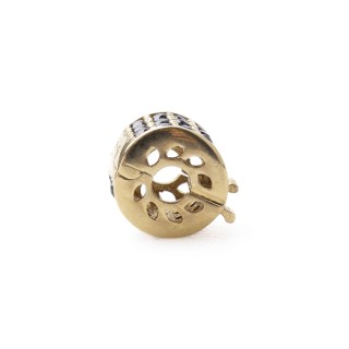 Złota zawieszka charms z czarnymi cyrkoniami L3522/27