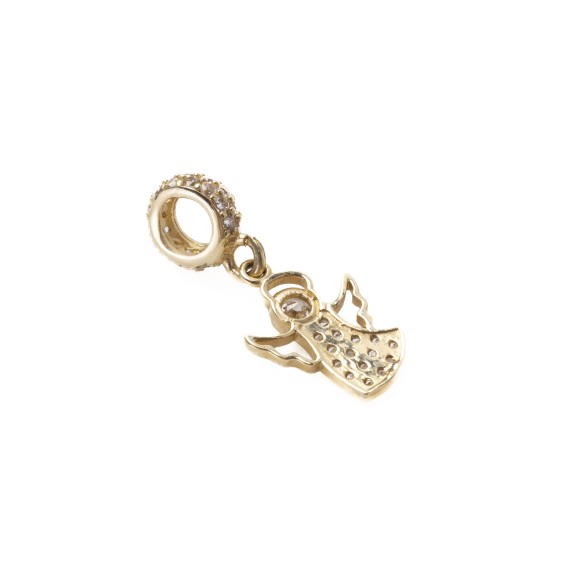 Złota zawieszka charms aniołek z cyrkoniami L823/26 2