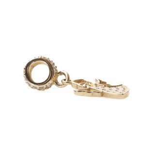 Złota zawieszka charms aniołek z cyrkoniami L823/26