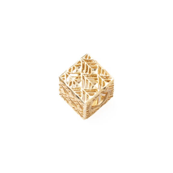Złota zawieszka charms ażurowa sześcian L818/26 2