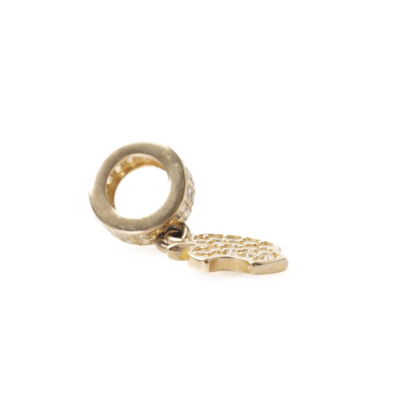Złota zawieszka charms jabłko cyrkonie L5233/15 2