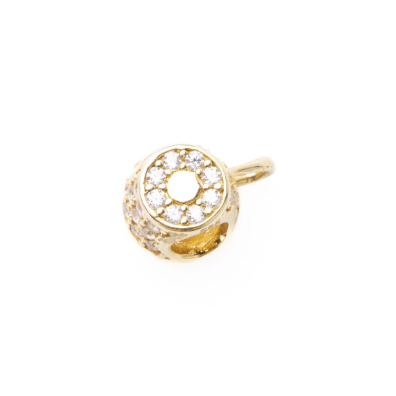 Złota zawieszka charms kubek serce z cyrkoniami 347522 2