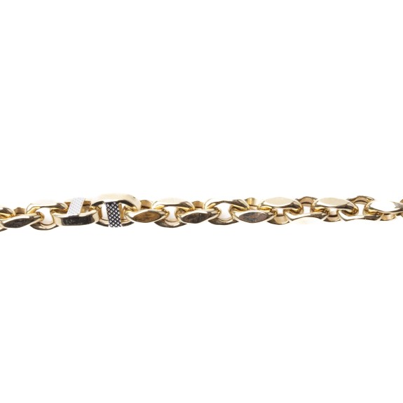 Złota bransoletka splot Gucci dwukolorowa 525/11 2