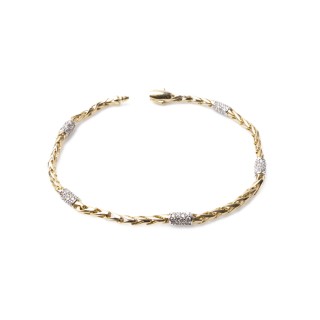 Złota bransoletka kordel z cyrkoniami – elegancka i efektowna 266024
